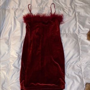 Velvet Red Bodycon Dress